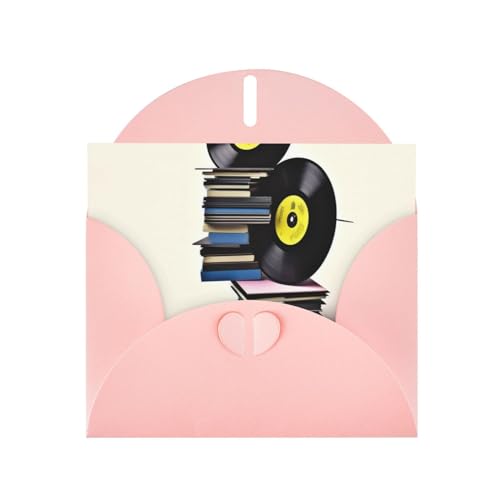 AoRom Vinyl-Schallplatten und Klebebänder, bedruckte Grußkarten, blanko, gefaltete Karten mit Umschlägen, für alle Gelegenheiten, leere Notizkarten, 10,2 x 15,2 cm von AoRom