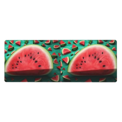 Dream Wassermelone bedrucktes großes Gaming-Mauspad, verlängertes Mauspad mit genähten Kanten, 80 x 30 cm, rutschfeste Unterseite für Home Office von AoRom