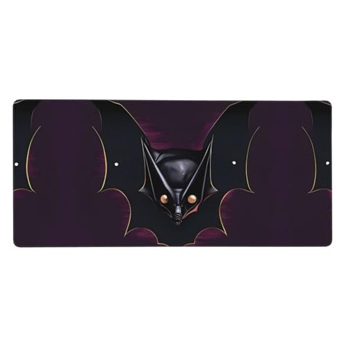 Großes Gaming-Mauspad mit Geisterfledermaus, erweitertes Mauspad mit genähten Kanten, 90,2 x 40,6 cm, rutschfeste Unterseite für Home Office von AoRom