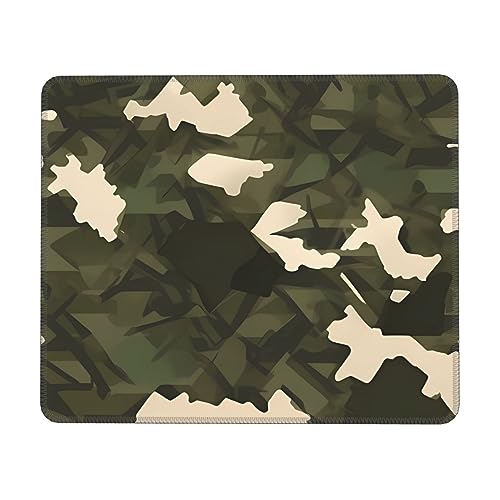 Mauspad mit Armee-Camouflage-Muster, Gaming-Mauspad mit robusten genähten Kanten, rutschfeste Gummiunterseite für Computer, Laptop von AoRom