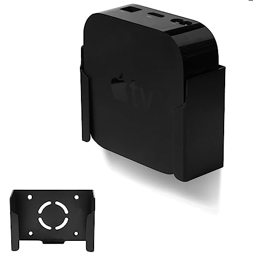 Aokicase Kompatibel mit Apple TV Mount for Apple TV 6 4K (2022/2021 / 2017) Halter Wandhalterung Ständer Halterung Zubehör mit integriertem KabelmanagementWandhalterung Halterung (Schwarz) von Aokicase