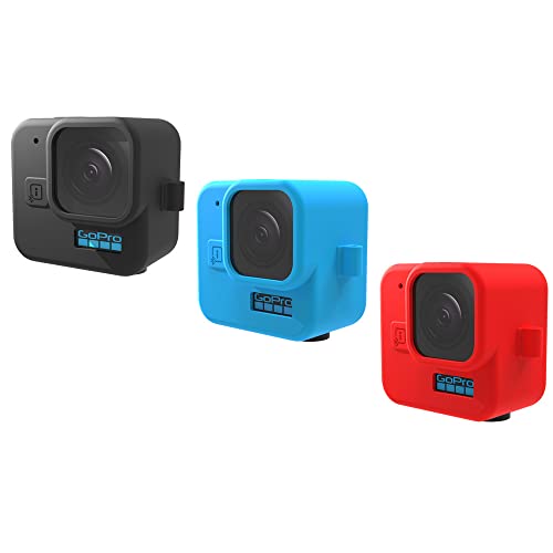 Kompatibel mit Gopro Hero 11 Black Mini wasserdichte Fernbedienung Silikon hülle für Gopro Hero 11 Black Mini Silikon Staubgeschützt und sturzsicher Action Kamera Zubehör（ Blau,G11M-GJT-BK） von Aokicase