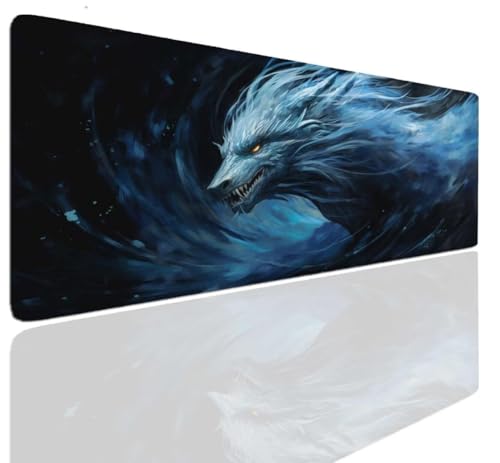 Gaming Mauspad XXL Mousepad 140x70x0.4cm, Gaming Schreibtischunterlage Dragon Mauspad Groß Desk Mat Vernähte Kanten, Mouse Pad Mat Anti-Rutsch, Mauspads Verbessert Präzision und Geschwindigkei S-331 von Aoojlo