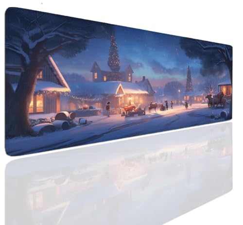 Gaming Mauspad XXL Mousepad 160x80x0.4cm, Gaming Schreibtischunterlage Christmas Mauspad Groß Desk Mat Vernähte Kanten, Mouse Pad Mat Anti-Rutsch Mauspads Verbessert Präzision und Geschwindigkei S-191 von Aoojlo