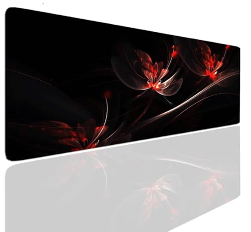 Gaming Mauspad XXL Mousepad 60x30x0.4cm, Gaming Schreibtischunterlage Flowers Mauspad Groß Desk Mat Vernähte Kanten, Mouse Pad Mat Anti-Rutsch, Mauspads Verbessert Präzision und Geschwindigkei S-396 von Aoojlo