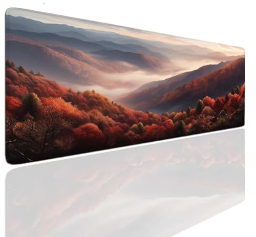 Gaming Mauspad XXL Mousepad 90x40x0.4cm, Gaming Schreibtischunterlage Mountain Mauspad Groß Desk Mat Vernähte Kanten, Mouse Pad Mat Anti-Rutsch, Mauspads Verbessert Präzision und Geschwindigkei S-749 von Aoojlo