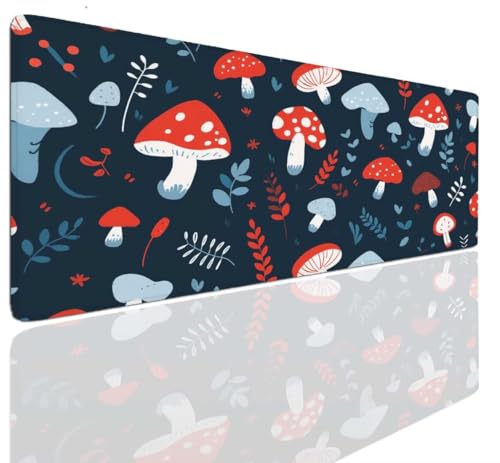 XXL Mauspad Gaming 900x500x4mm Mousepad XXL Groß Mushroom Mousepad Gaming Mouse Pad Tischunterlage Large Size Mousepads Schreibtisch Unterlage Matte Rutschfeste Großes Mauspad für PC, Laptop S-751 von Aoojlo