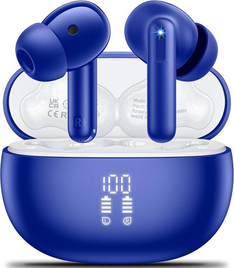 Aoslen IPX7 Wasserdicht & Smart Touch In-Ear-Kopfhörer (Die Anzeige zeigt den Ladestatus der Ohrhörer und des Ladefachs. Eine Ladung reicht für 6-8 Stunden Wiedergabe, bis zu 42 Stunden mit Ladeetui, inkl. USB-C Schnellladung., Bluetooth 5.3 HiFi Stereoklang 4ENC Cancelling Mic Geeignet Sport/Büro) von Aoslen