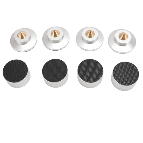 Aoveew 4pcs Lautsprecher -Isolation Füße Pad Aluminiumlegierung Schockdämpfer Lautsprecher Spike Spike Pad für Subwoofer -Verstärker -CD -DVD -Player (Silber) von Aoveew