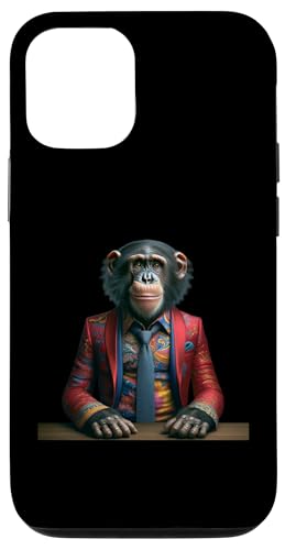 Hülle für iPhone 12/12 Pro Bonobo Shirt Affe Portrait Lustiges Affengesicht Kunstwerk Affe Kunst von Apes Empire