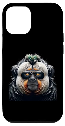 Hülle für iPhone 14 Pro Weißes Saki-Shirt Affe Portrait Wildlife Exotic Ape von Apes Empire