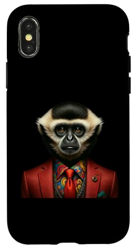 Hülle für iPhone X/XS Western Hoolock Gibbon Shirt Affe Portrait Lustiges Affengesicht von Apes Empire