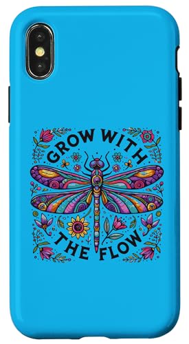 Hülle für iPhone X/XS Mystische Libelle, Boho -Kunst, spiritueller und natürlicher von Apezzaniwear