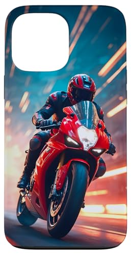 Hülle für iPhone 13 Pro Max Bike Motiv Sportbike Motorradfahrer Motorrad rot ausgefallen von ApiDesign