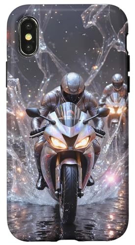 Hülle für iPhone X/XS Bike Motiv Sportbike Motorradfahrer Motorrad ausgefallen von ApiDesign