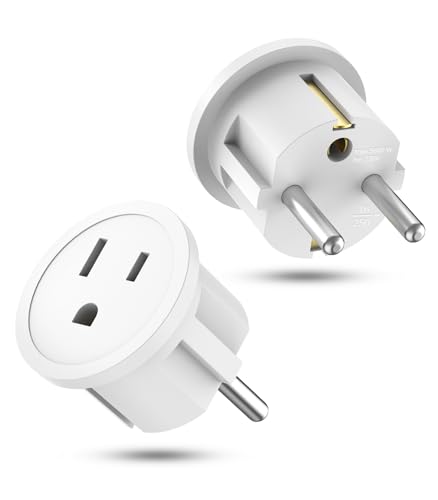 Reiseadapter 2 Stück Reisestecker, US to EU Adapter, Reisestecker US auf EU, US Stecker Adapter auf EU, US Adapter EU, USA to EU Steckdose, Reisestecker für Geräte mit USA-Netzteil von Aplimln