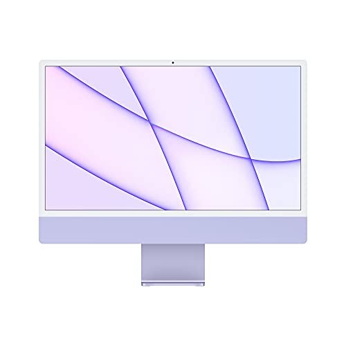 2021 Apple iMac mit Apple M1 Chip (24-zoll, 16GB RAM, 512GB SSD Kapazität) (QWERTY English) Violett (Generalüberholt) von Apple