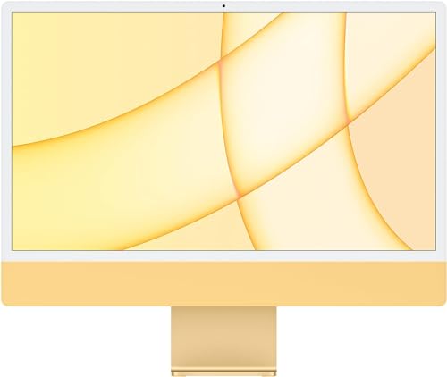 2021 Apple iMac mit Apple M1 Chip mit 8-core CPU (24-zoll, 16GB RAM, 1TB SSD Kapazität) (QWERTZ German) Gelb (Generalüberholt) von Apple