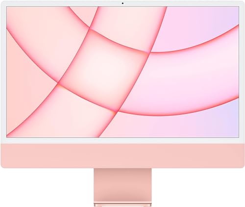 2021 Apple iMac mit Apple M1 Chip with 8-core CPU (24-Zoll, 8GB RAM, 512GB SSD Kapazität) (QWERTZ German) Rosa (Generalüberholt) von Apple