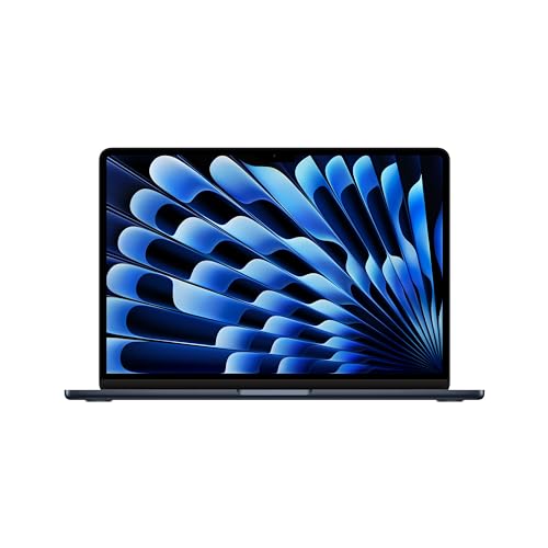 Apple 13" MacBook Air Laptop mit M3 Chip: 13,6" Liquid Retina Display, 16 GB gemeinsamer Arbeitsspeicher, 256 GB SSD Speicher, beleuchtete Tastatur, 1080p FaceTime HD Kamera, Mitternacht von Apple