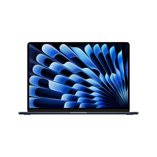 Apple 15" MacBook Air Laptop mit M3 Chip: 15,3" Liquid Retina Display, 16 GB gemeinsamer Arbeitsspeicher, 256 GB SSD Speicher, beleuchtete Tastatur, 1080p FaceTime HD Kamera, Touch ID, Mitternacht von Apple