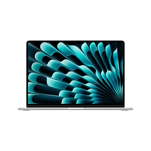 Apple 15" MacBook Air Laptop mit M3 Chip: 15,3" Liquid Retina Display, 24 GB gemeinsamer Arbeitsspeicher, 512 GB SSD Speicher, beleuchtete Tastatur, 1080p FaceTime HD Kamera, Touch ID, Silber von Apple