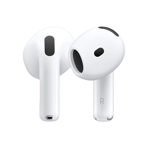 Apple AirPods 4 Kabellose Kopfhörer, Bluetooth Kopfhörer mit aktiver Geräuschunterdrückung, Adaptives Audio, Personalisiertes 3D Audio, Transparenzmodus, USB-C Ladecase, Kabelloses Laden von Apple