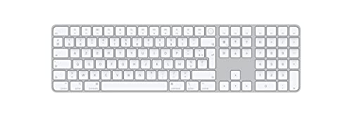 Apple Magic Keyboard mit Touch ID und Ziffernblock: Bluetooth, wiederaufladbar. Kompatibel mit Mac Computern mit Apple Chip; Französisch, Weiße Tasten von Apple