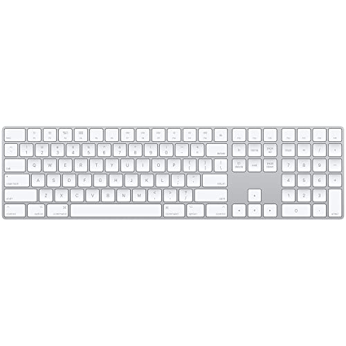 Apple Magic Keyboard mit Ziffernblock: Bluetooth, wiederaufladbar. Kompatibel mit Mac, iPad oder iPhone; Englisch (USA), Silber von Apple