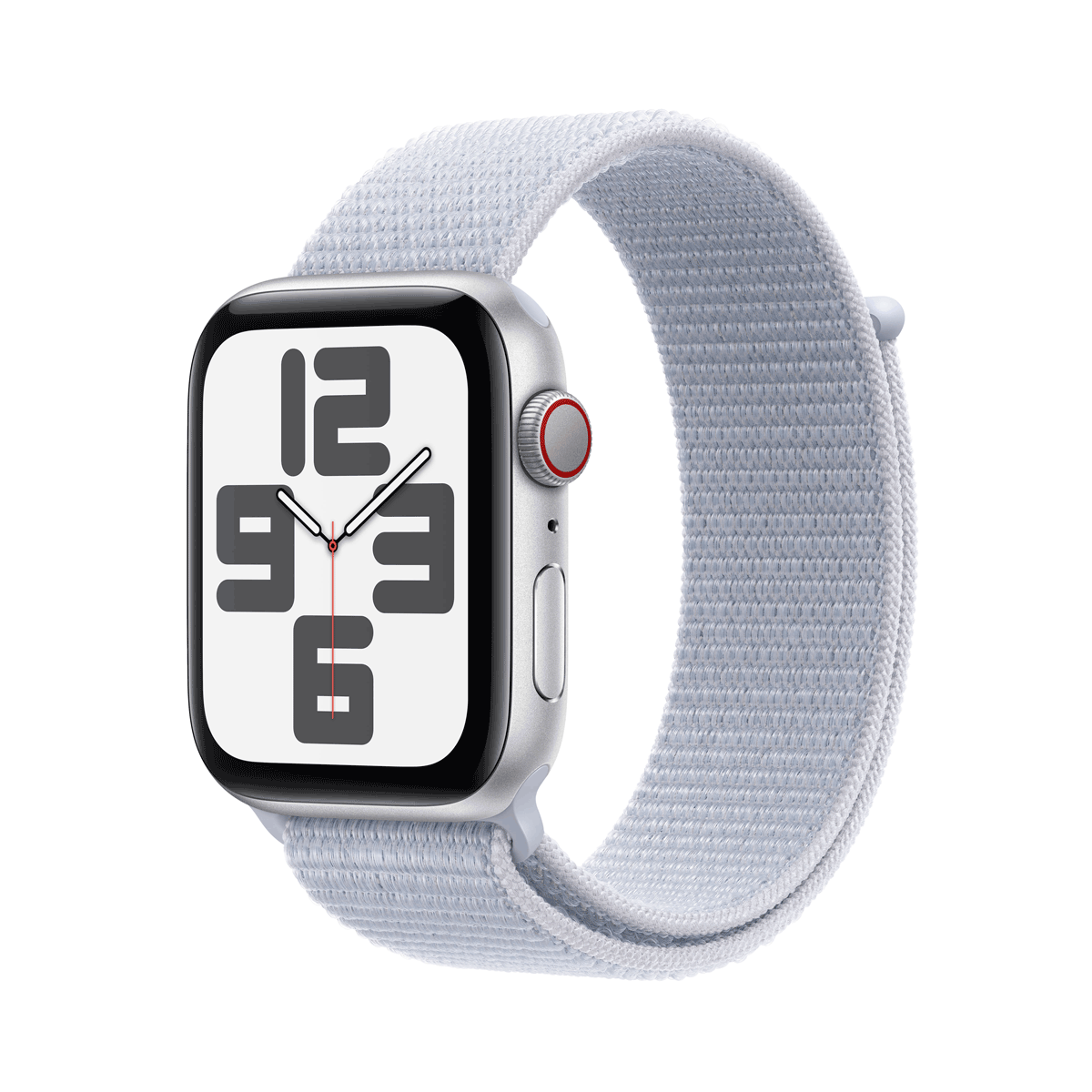 Apple Watch SE GPS + Cellular 44mm Silver Aluminium Case mit Blue Cloud Sport Band (MXGR3QF/A) von Apple