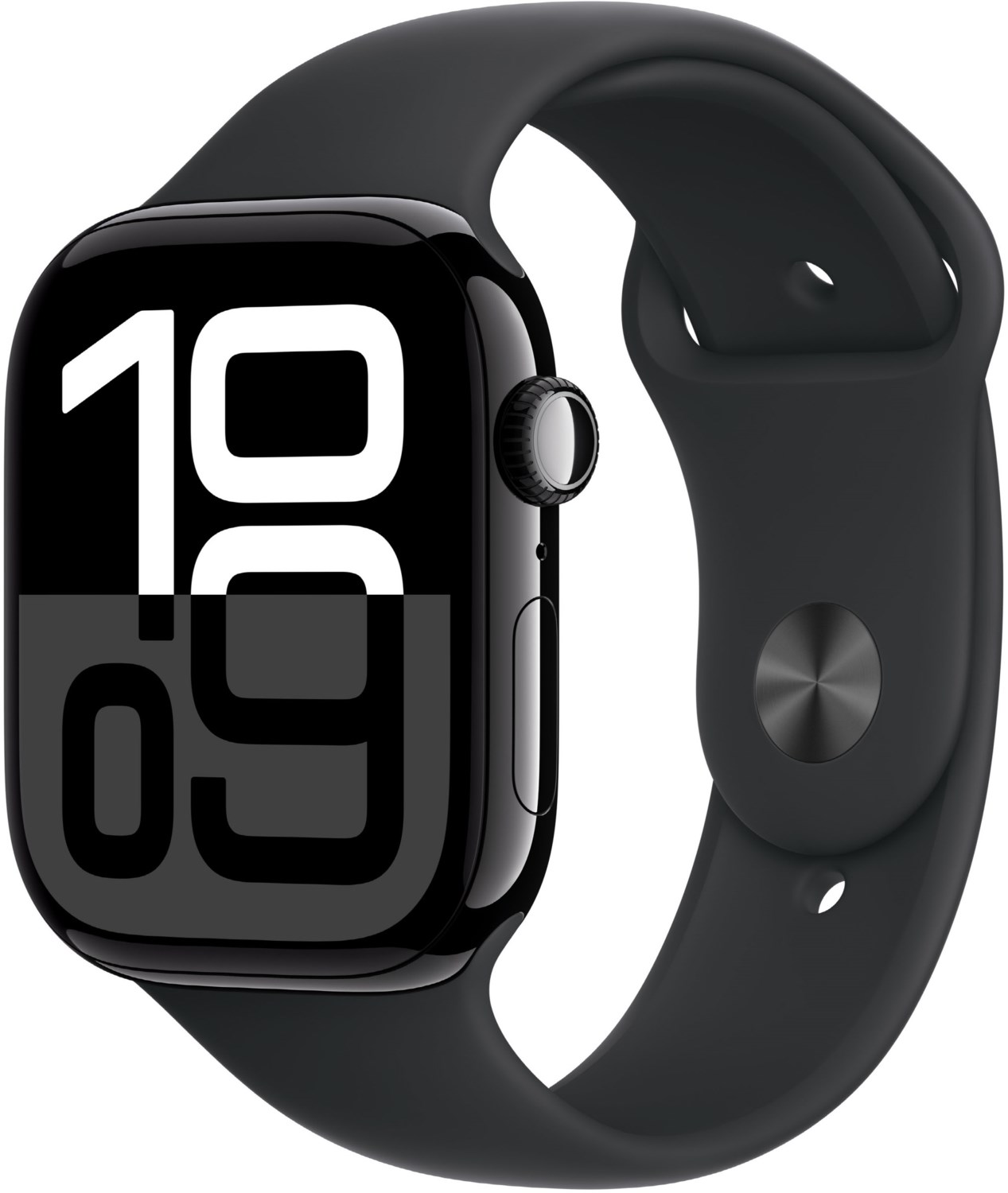 Apple Watch Series 10 (46mm) GPS Aluminium mit Sportarmband M/L diamantschwarz/schwarz von Apple