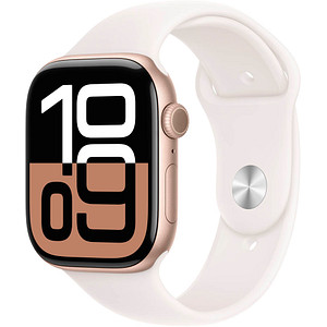 Apple Watch Series 10 46 mm Aluminium (GPS+Cellular) Sportarmband M/L  blassrosa, roségold von Apple