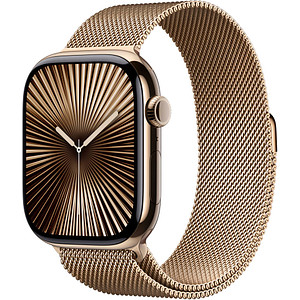 Apple Watch Series 10 46 mm Titan (GPS+Cellular) Milanaise Armband S/M  gold von Apple