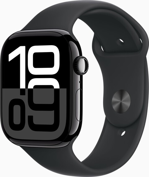 Apple Watch Series 10 46mm GPS Aluminiumgehäuse Diamantschwarz mit Sportarmband Schwarz M-L Apple Watch Series 10 46mm GPS Aluminiumgehäuse Diamantschwarz mit Sportarmband Schwarz M-L von Apple