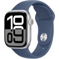 Apple Watch Series 10 GPS 42mm Aluminium Silber Sportarmband Denim - S/M von Apple