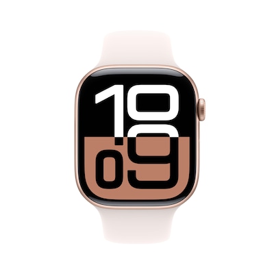 Apple Watch Series 10 LTE 46mm Rose Gold Aluminiumgehäuse mit Light Blush Sportarmband - M/L von Apple