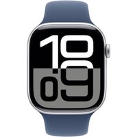 Apple Watch Series 10 LTE 46mm Silver Aluminiumgehäuse mit Denim Sportarmband - S/M von Apple