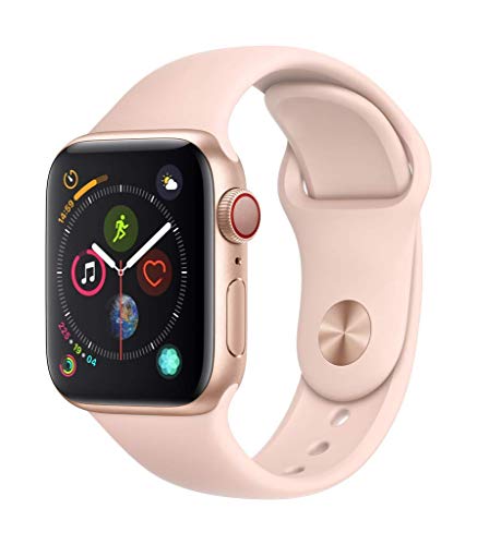 Apple Watch Series 4 40mm (GPS + Cellular) - Aluminiumgehäuse Gold Sandrosa Sportarmband (Generalüberholt) von Apple