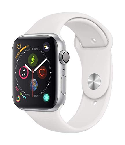Apple Watch Series 4 44mm (GPS) - Aluminiumgehäuse Silber Weiß Sportarmband (Generalüberholt) von Apple