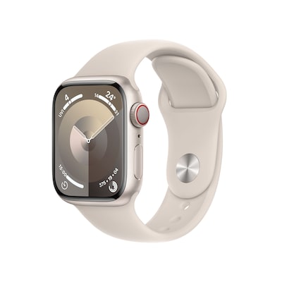 Apple Watch Series 9 LTE 41mm Aluminium Polarstern Sportarmband Polarstern - M/L von Apple