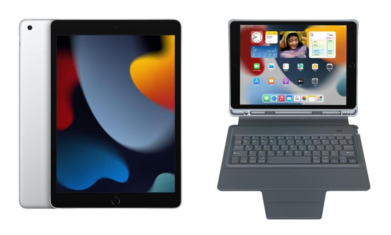 Apple iPad 9. Generation 25,9cm (10,2") 64GB silber + eSTUFF Folio Keyboard C... von Apple