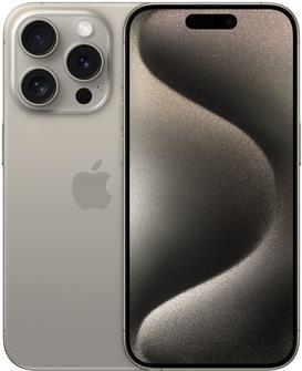 Apple iPhone 15 Pro - 5G Smartphone - Dual-SIM / Interner Speicher 128GB - OLED-Display - 6,1" - 2556 x 1179 Pixel (120 Hz) - Triple-Kamera 48 MP, 12 MP, 12 MP - front camera 12 MP - Natural Titanium (MTUX3ZD/A) von Apple