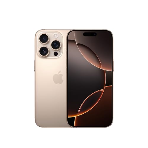 Apple iPhone 16 Pro 128 GB: 5G Handy mit Kamerasteuerung, 4K 120 fps Dolby Vision und einem großen Sprung bei der Batterielaufzeit. Funktioniert mit AirPods, Titan Wüstensand Apple iPhone 16 Pro 128 GB: 5G Handy mit Kamerasteuerung, 4K 120 fps Dolby Vision und einem großen Sprung bei der Batterielaufzeit. Funktioniert mit AirPods, Titan Wüstensand von Apple