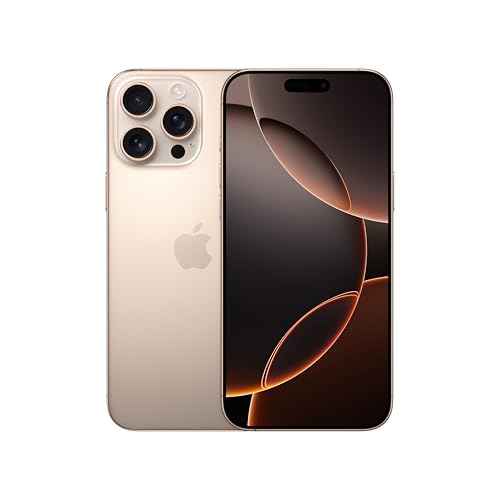 Apple iPhone 16 Pro Max 512 GB: 5G Handy mit Kamerasteuerung, 4K 120 Dolby Vision und einem großen Sprung bei der Batterielaufzeit. Funktioniert mit AirPods, Titan Wüstensand von Apple