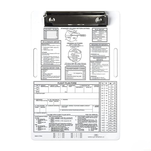 Aprilsunnyzone Pilot-Knieschoner, Pilot-Kniebrett, Aluminium, Luftfahrt-Notizblock, IFR VFR, Flugplanung, Klemmbrett für Cockpit-Organisation (IFR) von Aprilsunnyzone