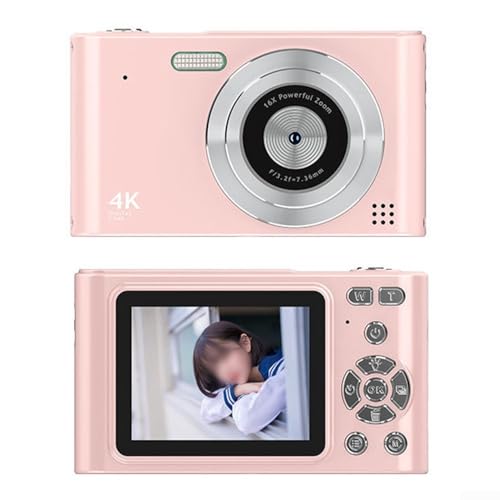 Für 16-fachen Zoom Digitalkamera für Kinder, 48MP Auflösung, wiederaufladbarer Akku (Rosa) von Aprilsunnyzone