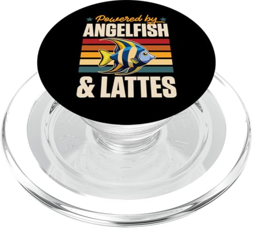 Angetrieben von Angelfish And Lattes Retro Vintage Coffee PopSockets PopGrip für MagSafe von Aquarium and Fish Tank Lover Merch and Accessories