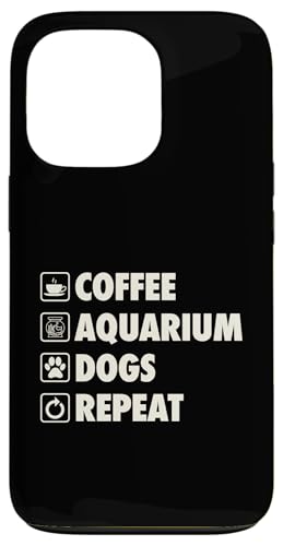 Hülle für iPhone 13 Pro Kaffee-Aquarium-Hunde wiederholen das Leben, einfache Aquarium-Symbole von Aquarium and Fish Tank Lover Merch and Accessories