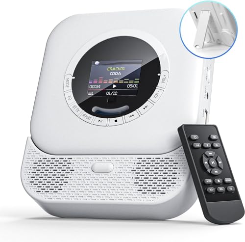Arafuna Tragbarer CD-Player mit Bluetooth-Empfänger und Sender, tragbarer CD-Player mit HiFi-Lautsprechern, persönlicher CD-Player mit integriertem LED-Display, Radio-CD-Player unterstützt FM-Radio von Arafuna