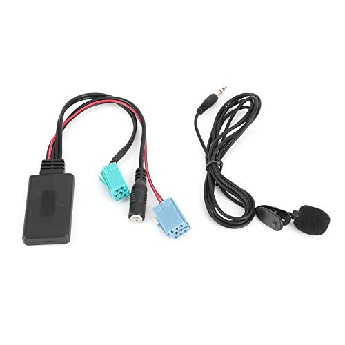 Aramox Bluetooth-Audiokabel, DC12V 6Pin Bluetooth Audio Auto Stereo AUX-IN Adapter mit Mikrofon ABS Passend für Renault Clio/Espace/Megane, Auto AUX Adapter von Aramox